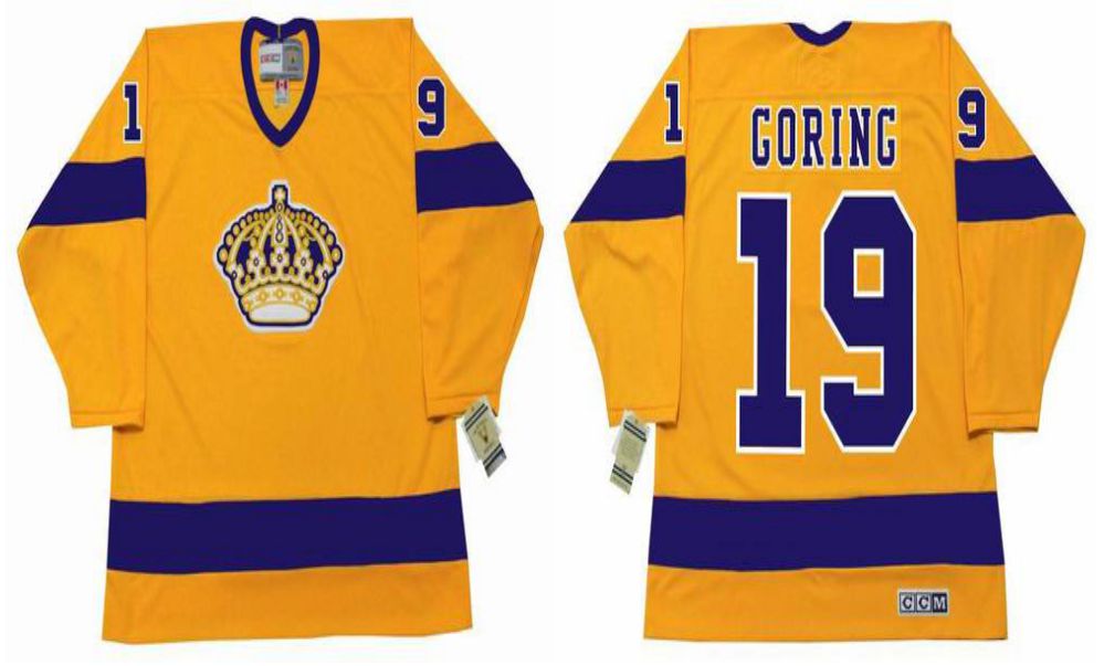 2019 Men Los Angeles Kings #19 Goring Yellow CCM NHL jerseys